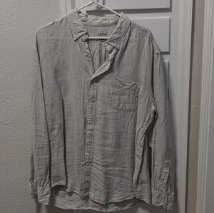 J. Crew Men's Casual Light Gray Button Down Shirt